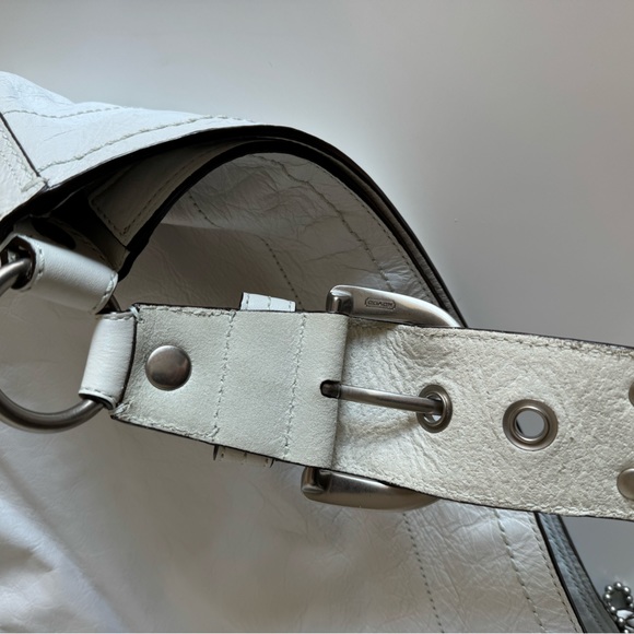 RARE Coach Soho Fringe Kiki Hobo Shoulder Bag Leather 11913 White - Picture 6 of 10